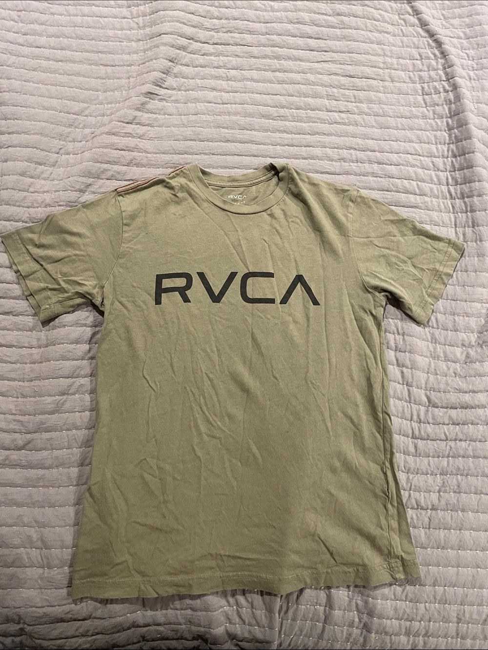 RVCA Olive Green Short Sleeve Logo Tee